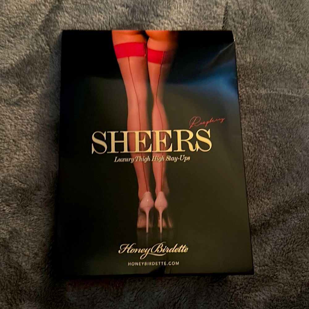 Honey Birdette Raspberry Sheer Thigh-highs